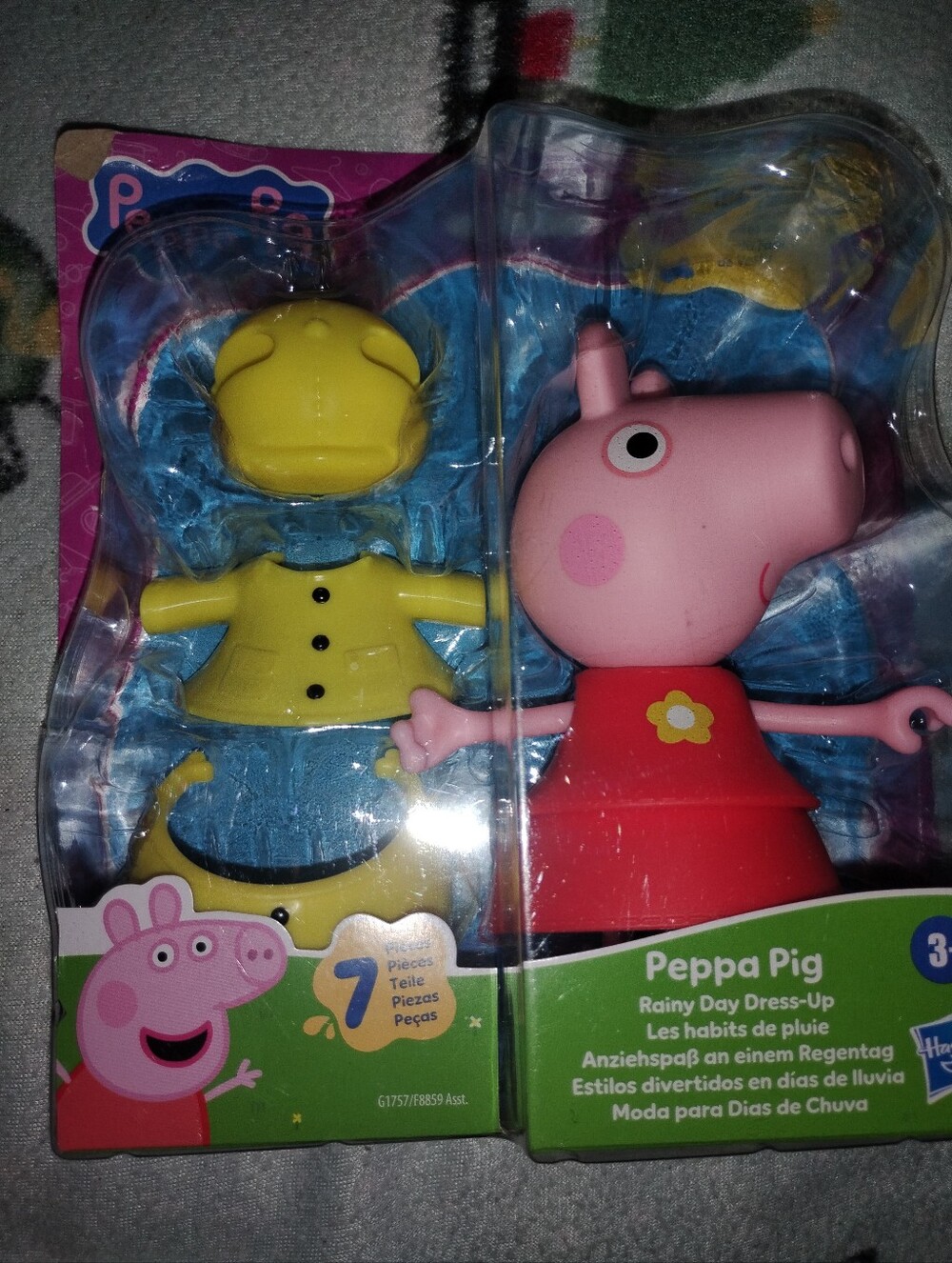 Peppa Pig Dress-Up Figure with Yellow Rainwear & Red Dress